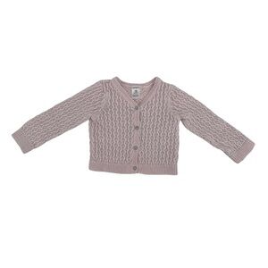 Carter’s Pink Silver Long Sleeve V-Neck Cardigan Sweater Size 18 Months Girl’s